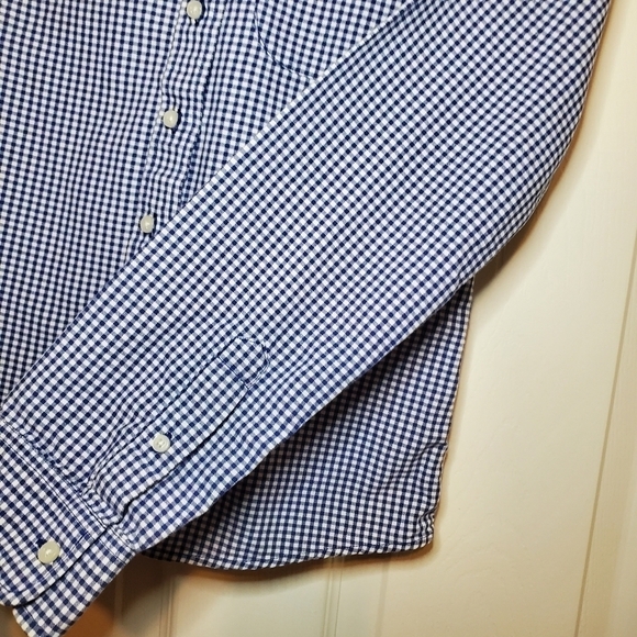 Abercrombie & Fitch Blue and White Checkered Long-Sleeve Button-Down Sz S - Picture 4 of 8